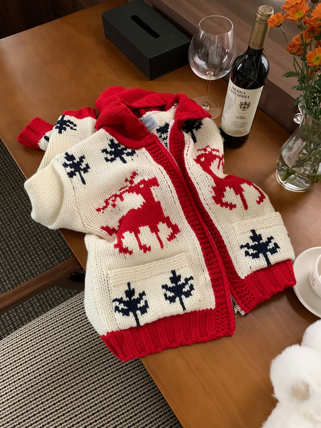 Christmas knit zip-up